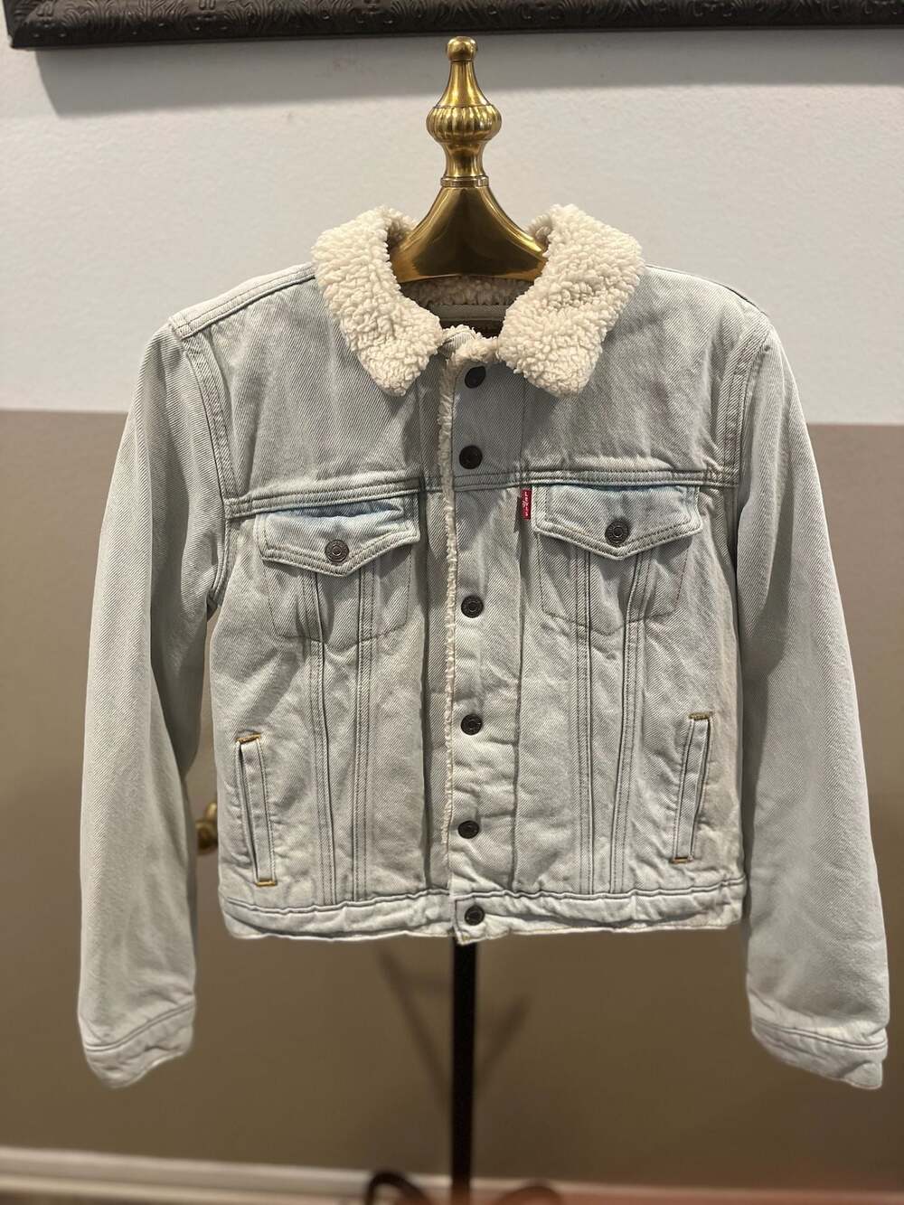 Levi's Sherpa Trucker Jacket Light Wash Size S